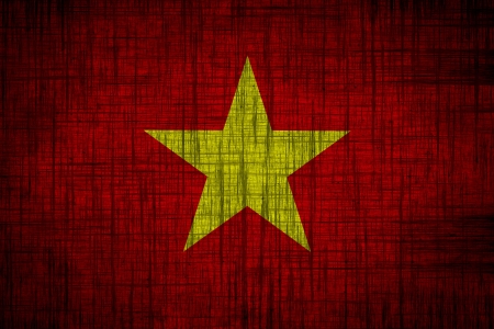 vietnam flag  wood textureの写真素材