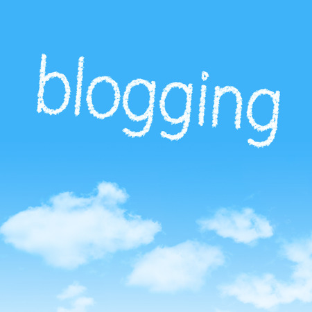 cloud icon with design on blue sky backgroundの写真素材