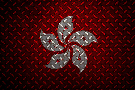 hong kong Flag Seamless steel diamond plateの写真素材