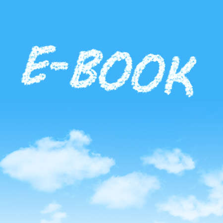 cloud icon with design on blue sky backgroundの写真素材