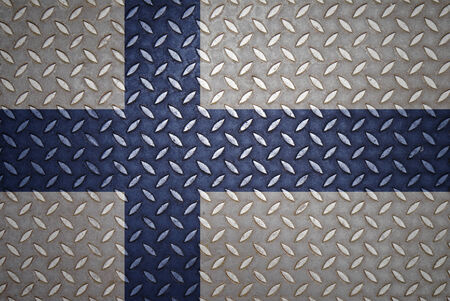 finland Flag Seamless steel diamond plateの写真素材