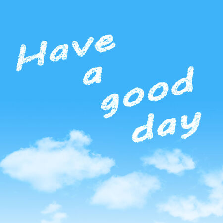 cloud icon with design on blue sky backgroundの写真素材