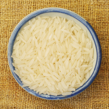 White uncooked riceの写真素材