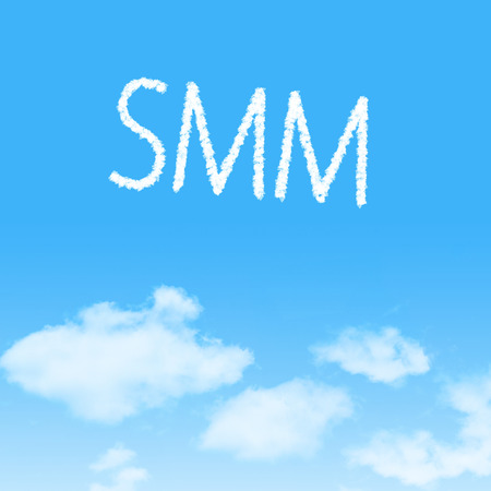 cloud icon with design on blue sky backgroundの写真素材