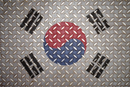 south korea Flag Seamless steel diamond plateの写真素材