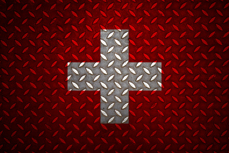 switzerland Flag Seamless steel diamond plateの写真素材
