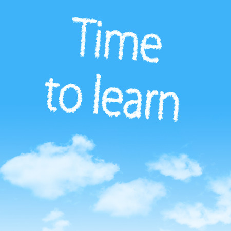 cloud icon with design on blue sky backgroundの写真素材
