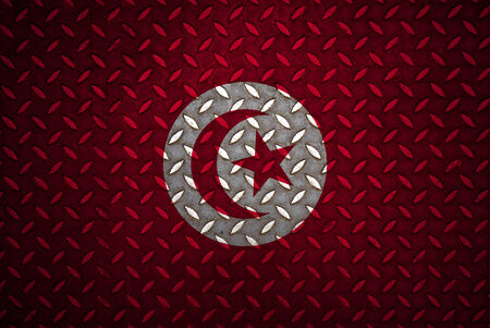 tunisia Flag Seamless steel diamond plateの写真素材