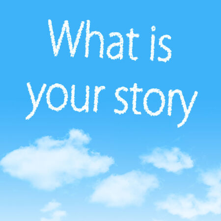 cloud icon with design on blue sky backgroundの写真素材