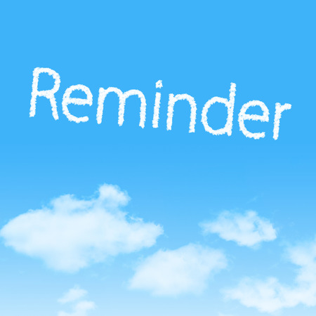 Reminder cloud icon with design on blue sky backgroundの写真素材