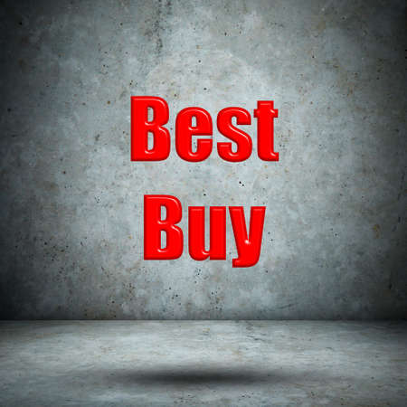 best buy on concrete wallの写真素材
