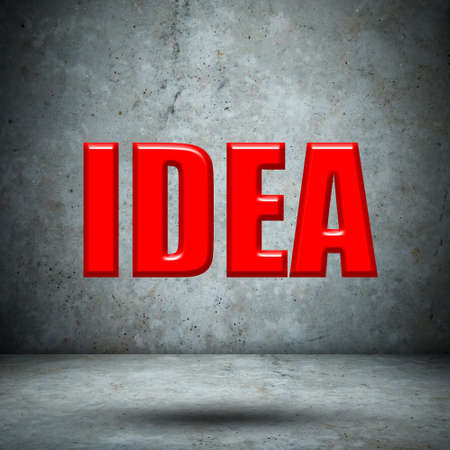 IDEA on concrete wallの写真素材