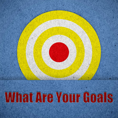 What Are Your Goalst on blue paper textureの写真素材