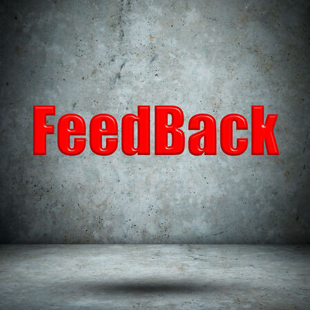 FeedBack on concrete wallの写真素材