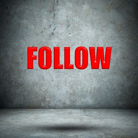 Follow on concrete wallの写真素材