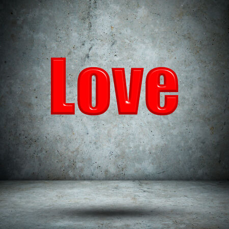LOVE concrete wallの写真素材