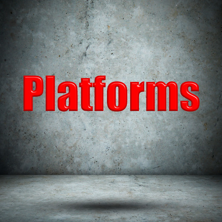 Platforms concrete wallの写真素材