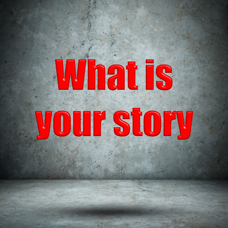 What is your story concrete wallの写真素材