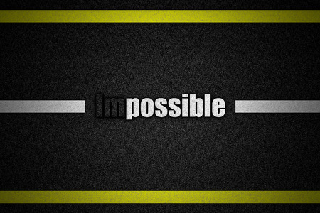 Traffic  road surface with text Impossibleの写真素材