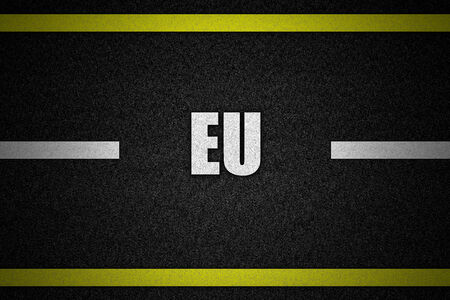 Traffic  road surface with text EUの写真素材