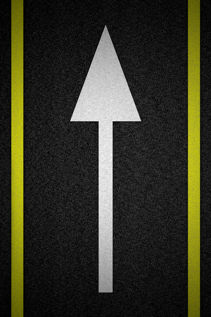 Arrow sign as roadの写真素材