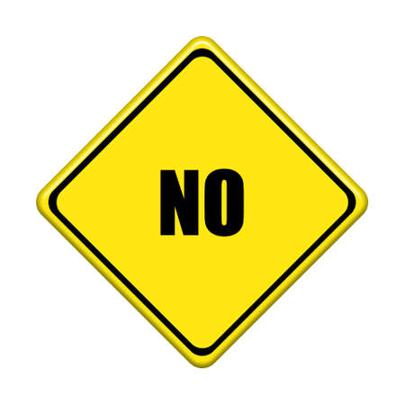  yellow road sign on white backgroundの写真素材