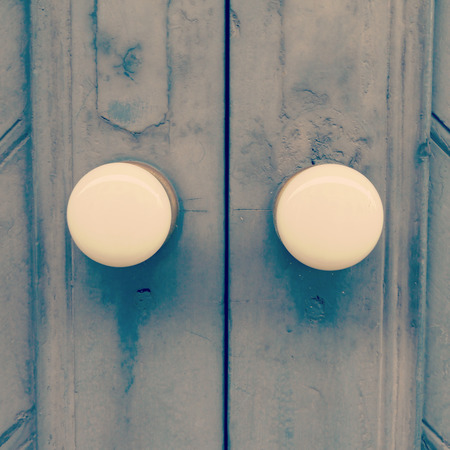 door knobs in old vintage retro styleの写真素材