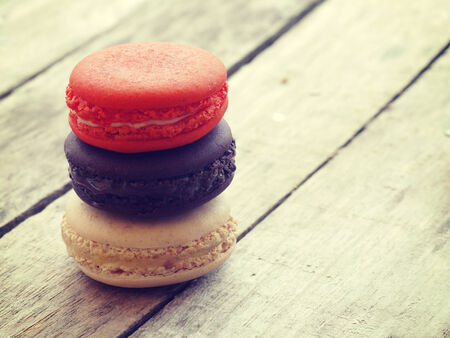 Sweet and colourful french macarons retro-vintage styleの写真素材