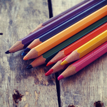 Color pencils old retro vintage styleの写真素材