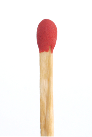 Close-up of a match  isolated on a white backgroundの写真素材