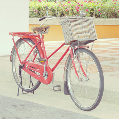 red bike old retro vintage styleの写真素材