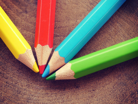Color pencils old retro vintage style
