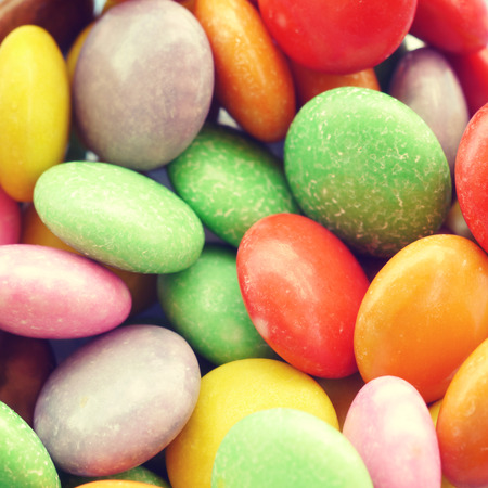 colorful chocolate coated candy old retro vintage style