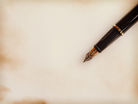 papers and pen old retro vintage styleの写真素材