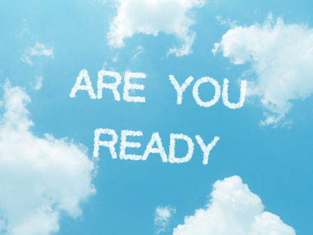 cloud words with design on blue sky backgroundの写真素材