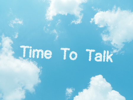 cloud words with design on blue sky backgroundの写真素材