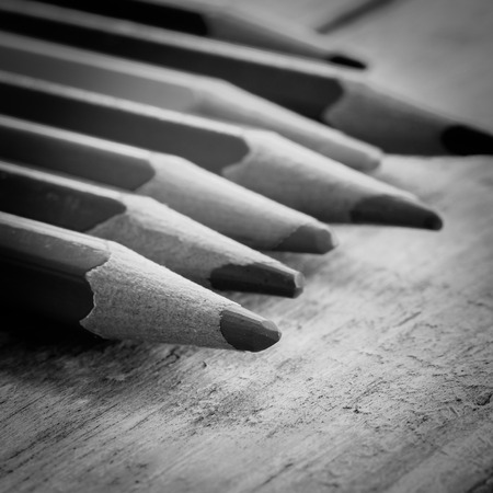 black and white colour pencilsの写真素材