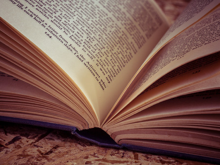 Open book with filter effect retro vintage styleの写真素材
