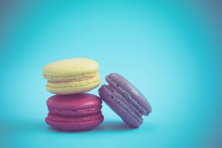french macaroons with filter effect retro vintage style