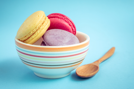 french macaroons with filter effect retro vintage styleの写真素材