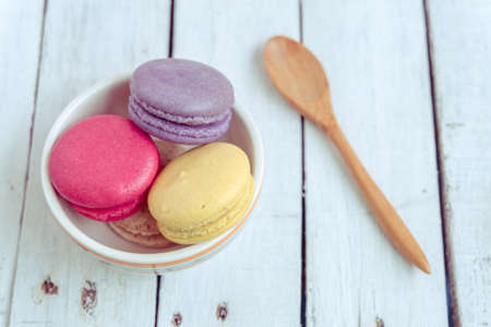 french macaroons with filter effect retro vintage styleの写真素材