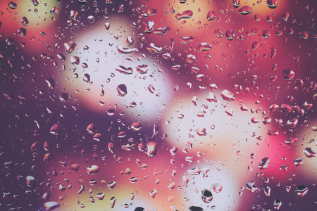 Drops of rain on glass with filter effect retro vintage style