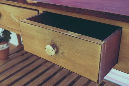 wooden drawers old vintage retro styleの写真素材