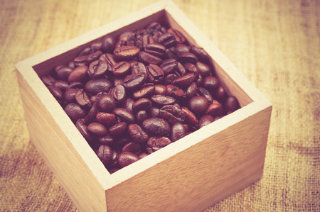 Coffee Beans with filter effect retro vintage styleの写真素材