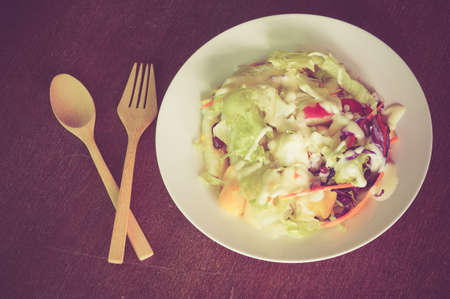 salad with filter effect retro vintage styleの写真素材