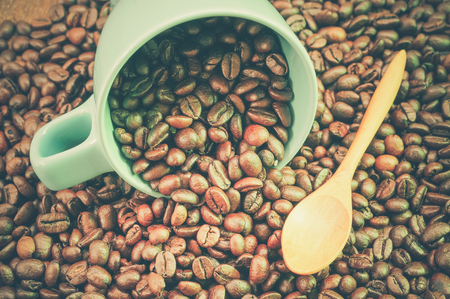 Coffee with filter effect retro vintage styleの写真素材