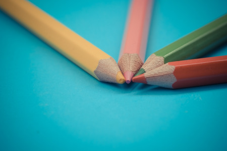 Color pencils old retro vintage styleの写真素材