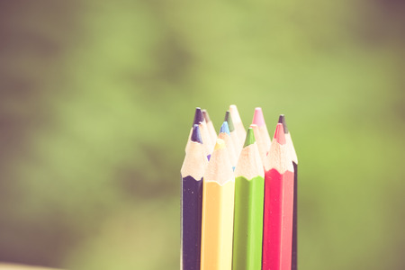 Color pencils old retro vintage styleの写真素材