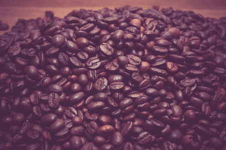 Coffee Beans with filter effect retro vintage styleの写真素材