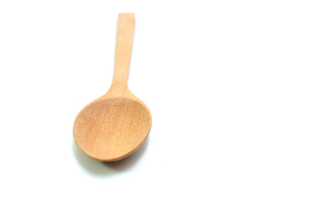 Wooden Spoon isolated on white backgroundの写真素材